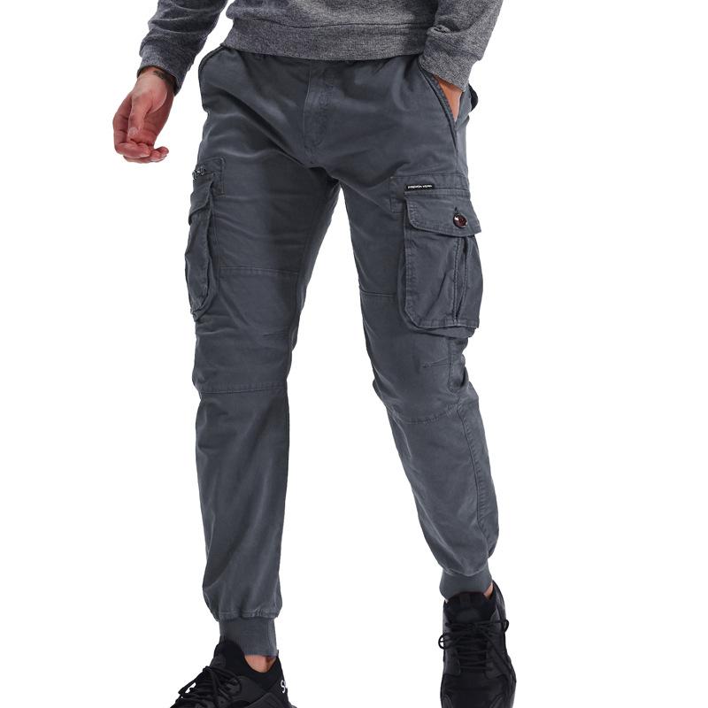 Pantalones Cargo Lavados Informales para Hombre con Múltiples Bolsillos