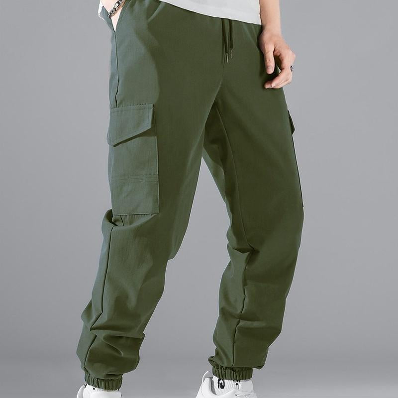 Men's Casual Solid Color Multi-Pocket Cargo Pants 22762837Y