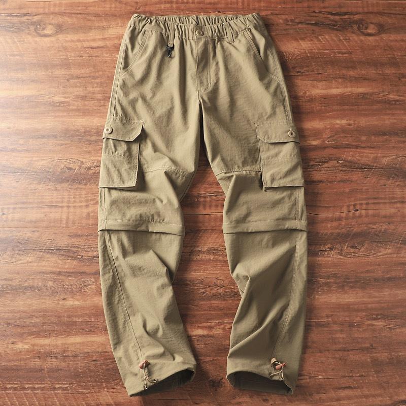 Pantalones Cargo Rectos y Holgados para Exteriores con Opción de Desmontaje para Hombre