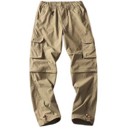 Pantalones Cargo Rectos y Holgados para Exteriores con Opción de Desmontaje para Hombre