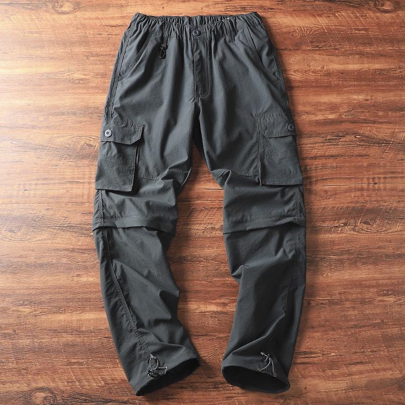 Pantalones Cargo Rectos y Holgados para Exteriores con Opción de Desmontaje para Hombre