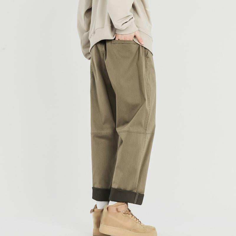 Pantalones Cargo Rectos y Holgados Vintage para Hombre con Múltiples Bolsillos