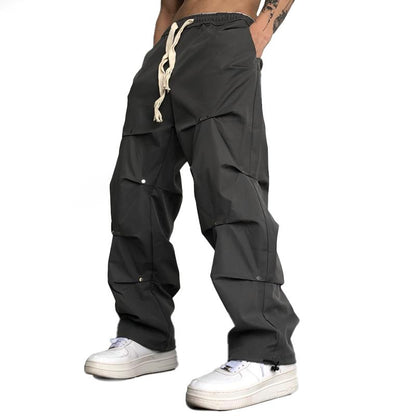 Men's Solid Loose Straight Casual Cargo Pants 87959173Z