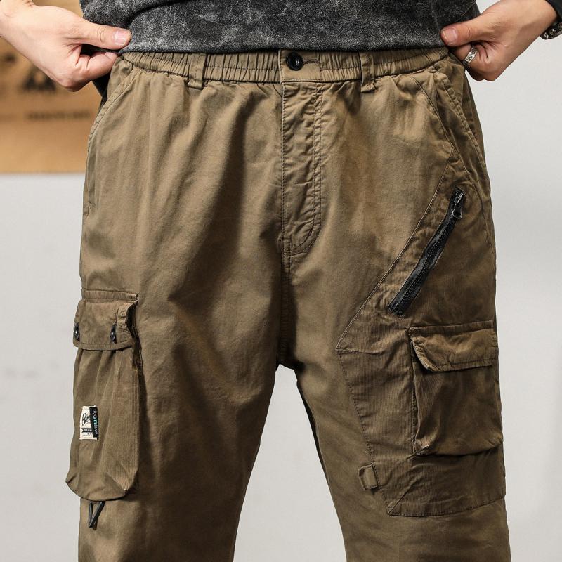 Men's Solid Loose Multi-Pocket Casual Cargo Pants 29562664Z