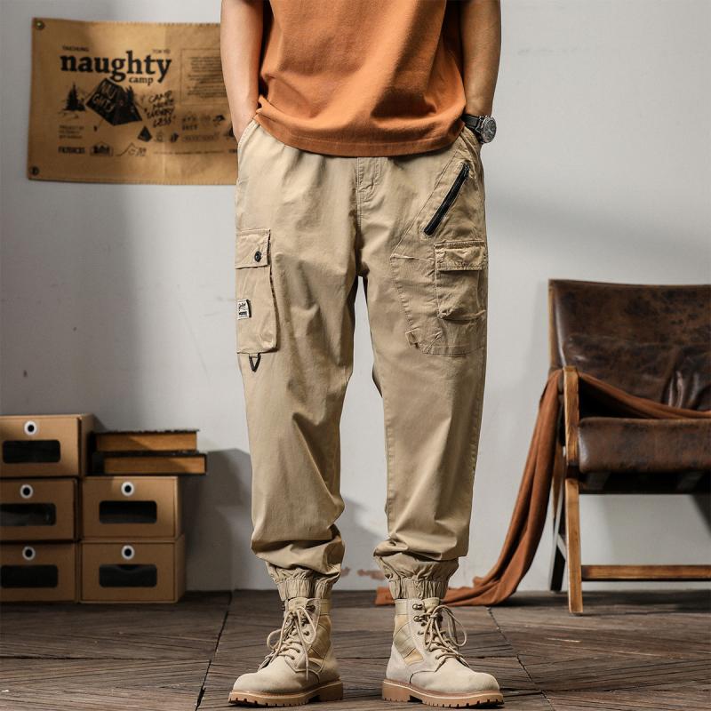 Men's Solid Loose Multi-Pocket Casual Cargo Pants 29562664Z