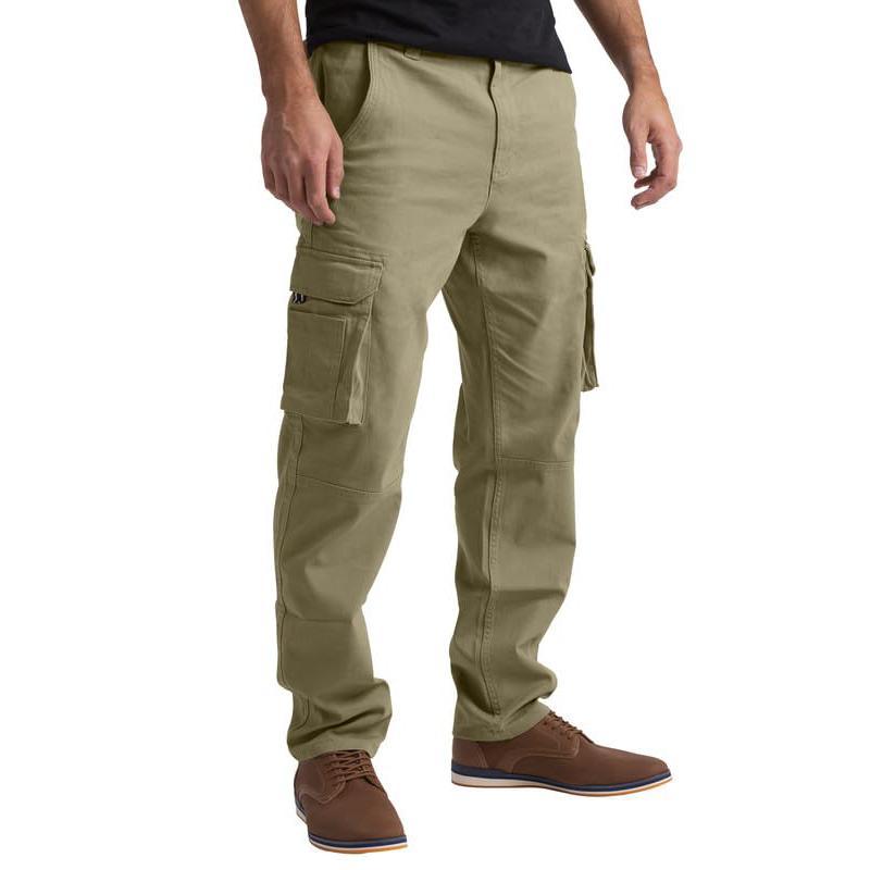 Men's Solid Straight Multi-pocket Casual Cargo Pants 20539653Z