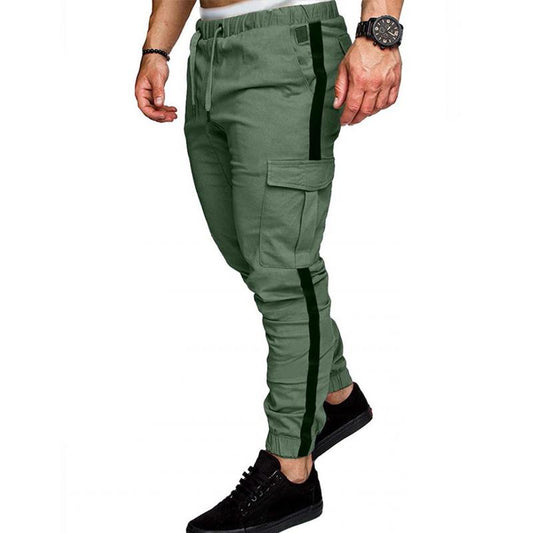 Men's Color Block Elastic Waist Multi-pocket Cargo Pants 13198985Z