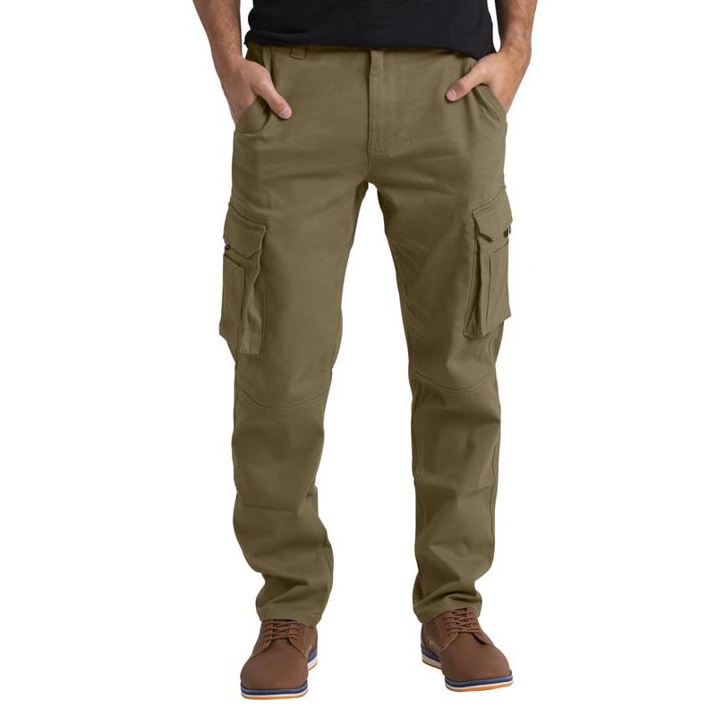 Men's Solid Straight Multi-pocket Casual Cargo Pants 20539653Z