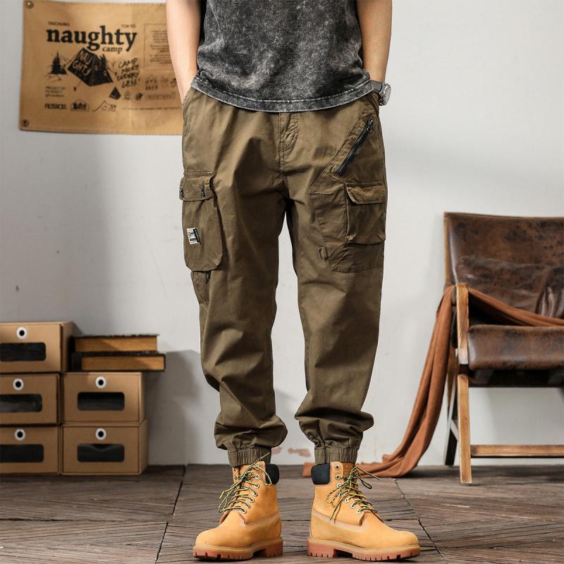 Men's Solid Loose Multi-Pocket Casual Cargo Pants 29562664Z