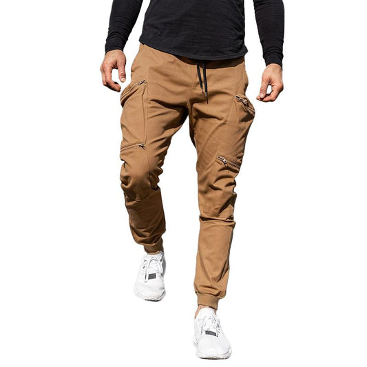 Men's Solid Multi-pocket Cargo Casual Trousers 47280425Z