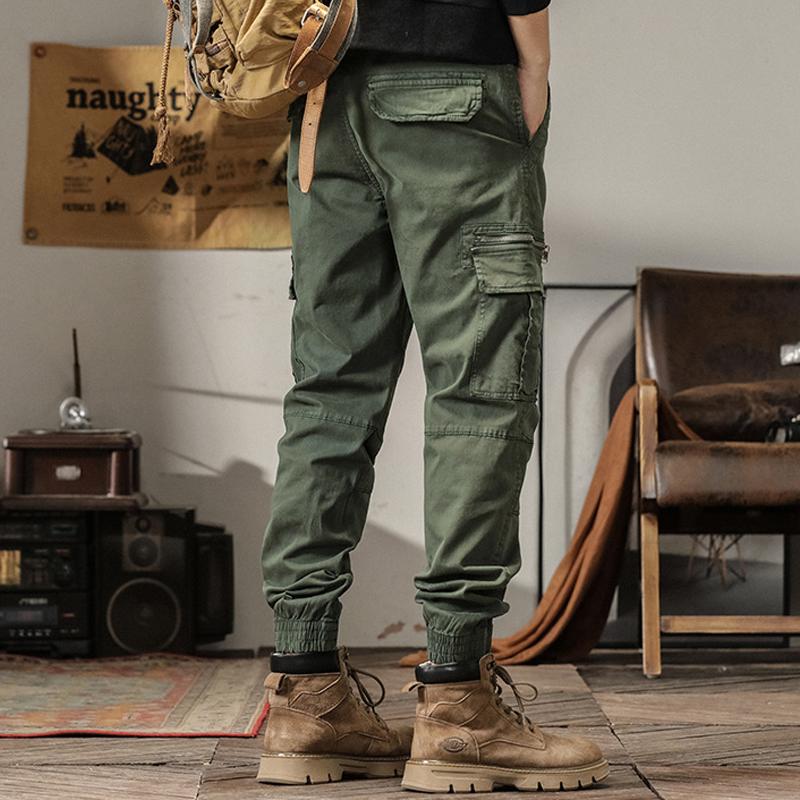 Men's Solid Loose Multi-Pocket Casual Cargo Pants 19648840Z