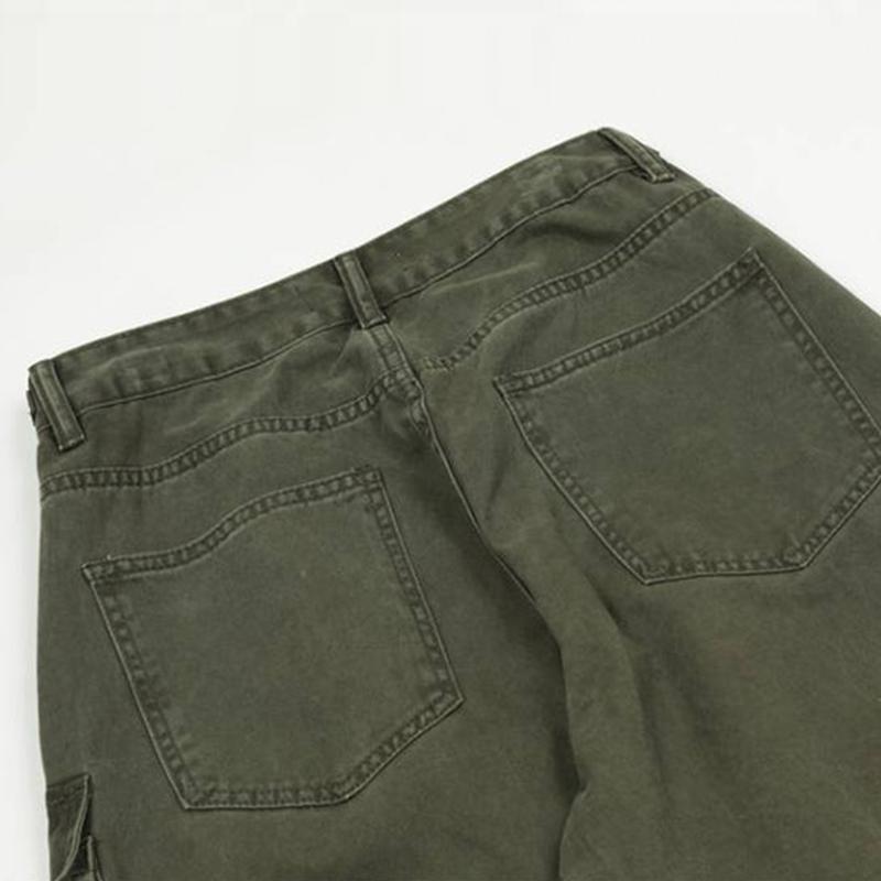 Men's Fashion Solid Loose Multi-pocket Straight Cargo Pants 47789380Z