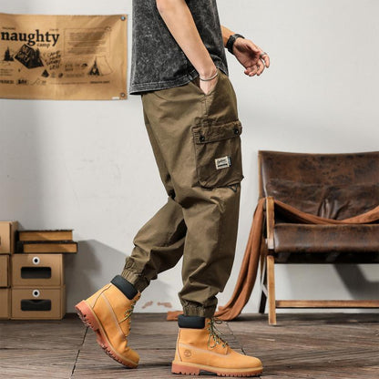 Men's Solid Loose Multi-Pocket Casual Cargo Pants 29562664Z