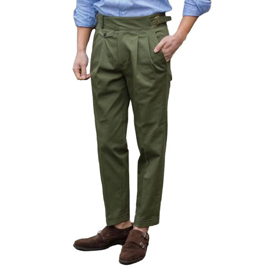 Men's Retro Solid Cotton Loose Cargo Pants 47345700Z