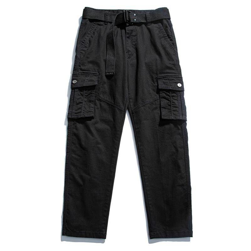 Men's Solid Loose Multi-Pocket Casual Cargo Pants 39124547Z