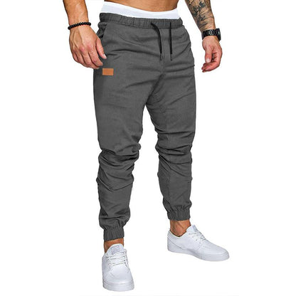 Men's Solid Elastic Waist Loose Cargo Pants 37767347Z