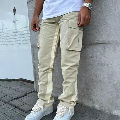 Pantalones Cargo Rectos de Moda para Hombre con Estampado de Camuflaje