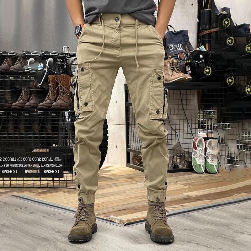 Men's Solid Multi-pocket Zip Decor Cargo Pants 49500373Z