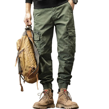 Men's Solid Loose Multi-Pocket Casual Cargo Pants 19648840Z