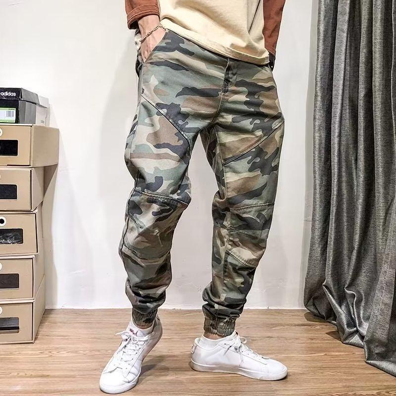 Men's Fashion Loose Camo Stitching Cargo Pants 72692686Z