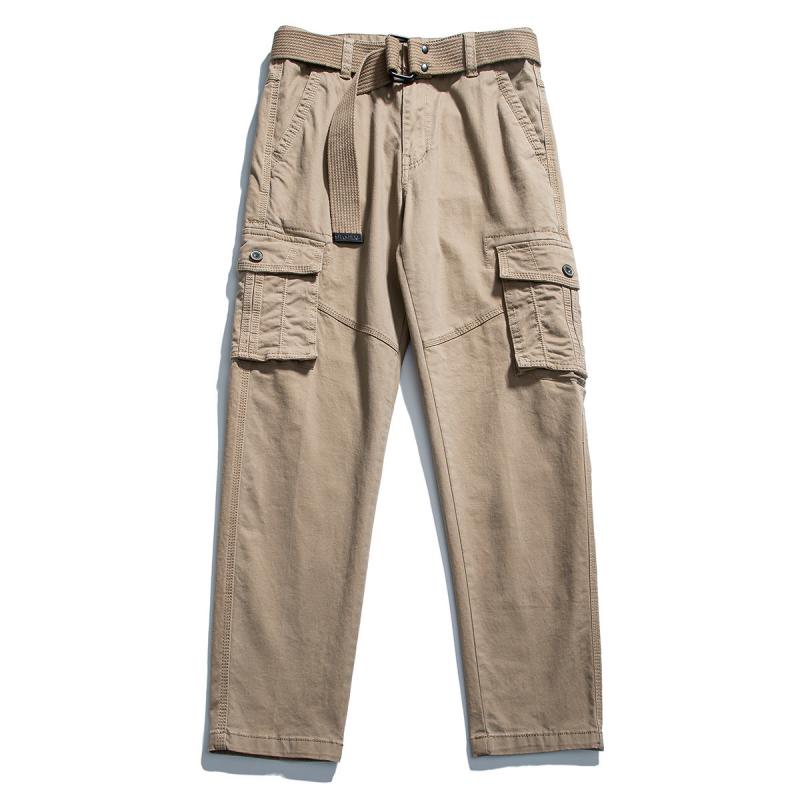 Men's Solid Loose Multi-Pocket Casual Cargo Pants 39124547Z