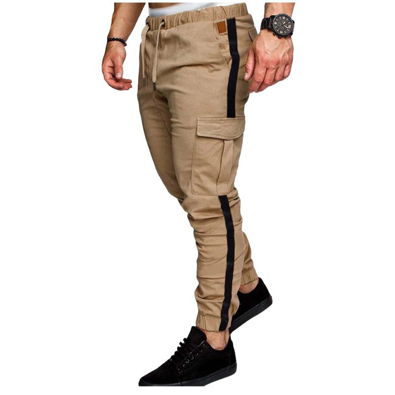 Men's Color Block Elastic Waist Multi-pocket Cargo Pants 13198985Z