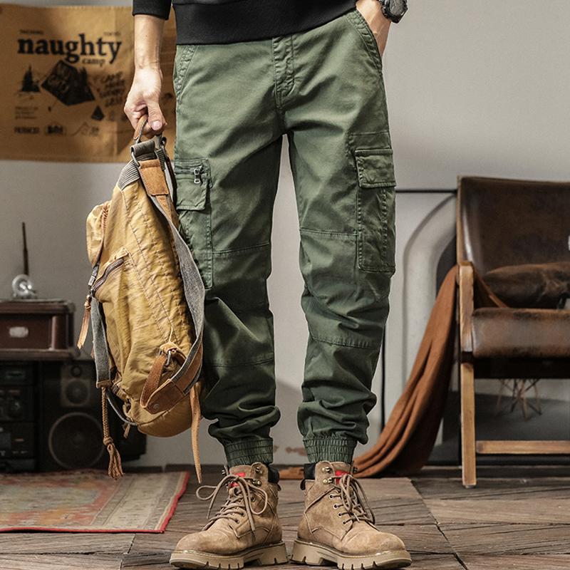 Men's Solid Loose Multi-Pocket Casual Cargo Pants 19648840Z