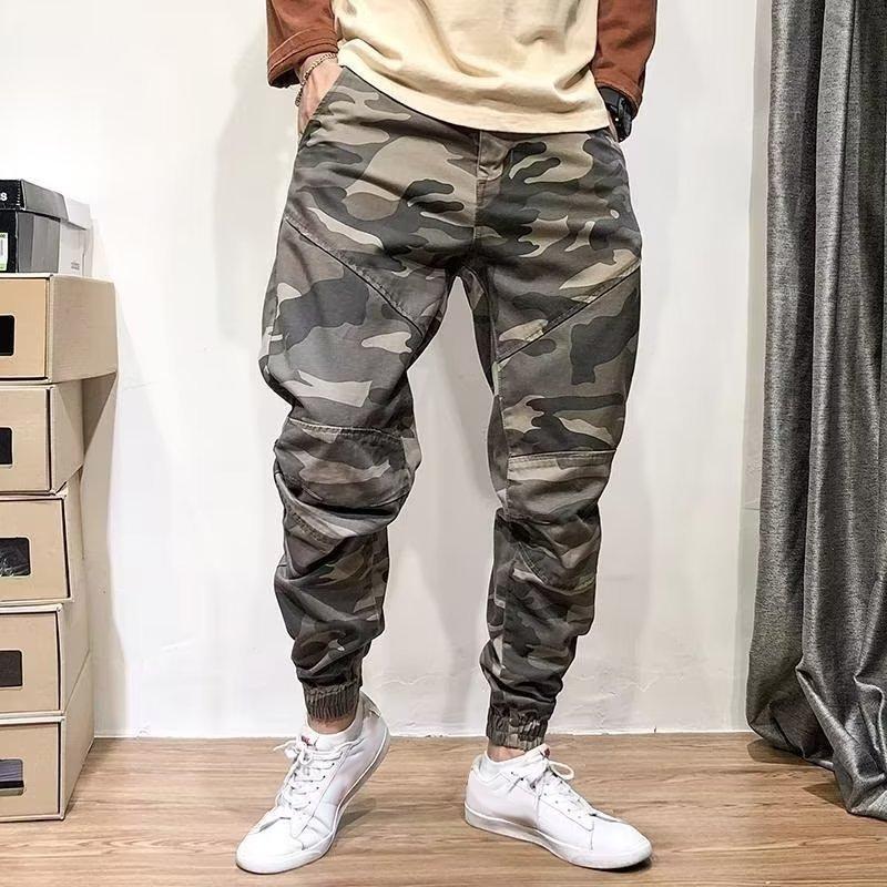 Men's Fashion Loose Camo Stitching Cargo Pants 72692686Z