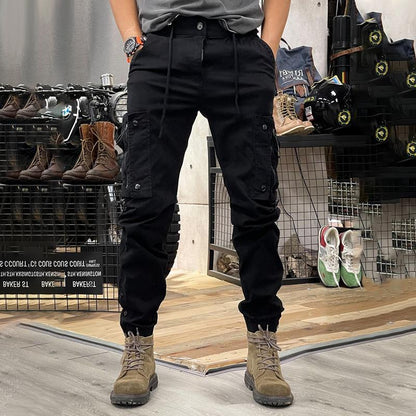 Men's Solid Multi-pocket Zip Decor Cargo Pants 49500373Z