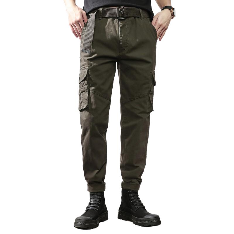 Men's Solid Loose Multi-Pocket Casual Cargo Pants 39124547Z