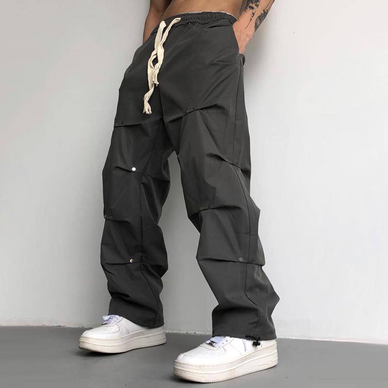 Men's Solid Loose Straight Casual Cargo Pants 87959173Z