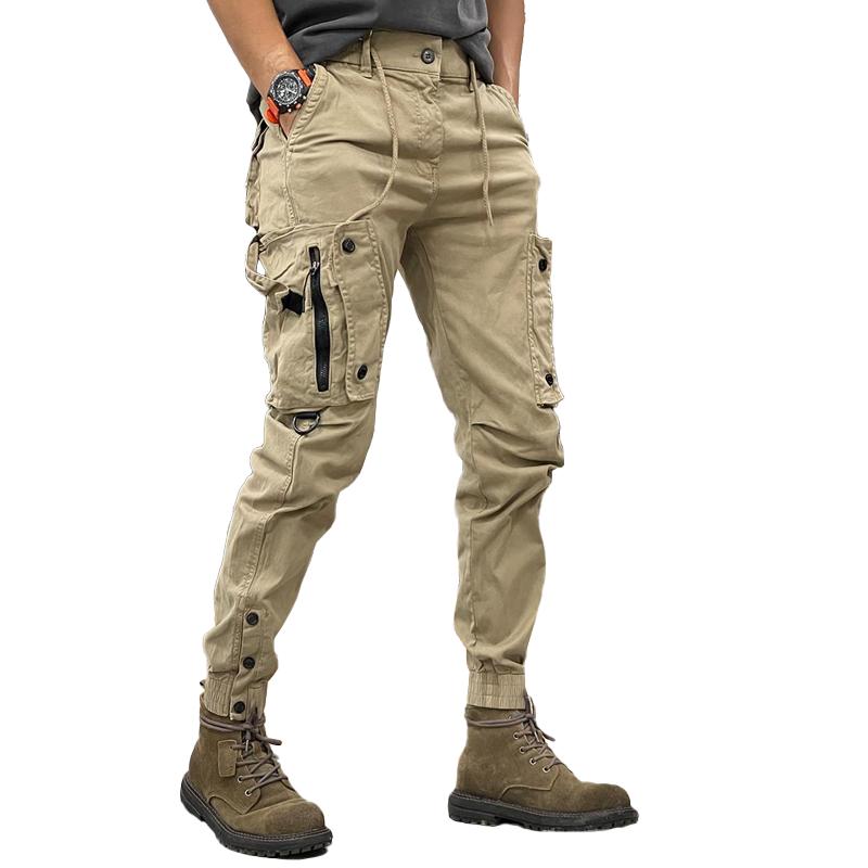 Men's Solid Multi-pocket Zip Decor Cargo Pants 49500373Z