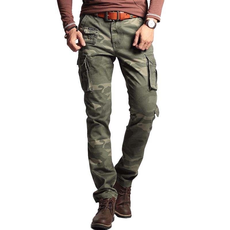 Men's Camouflage Multi-pocket Cotton Slim Cargo Pants 08327889Z