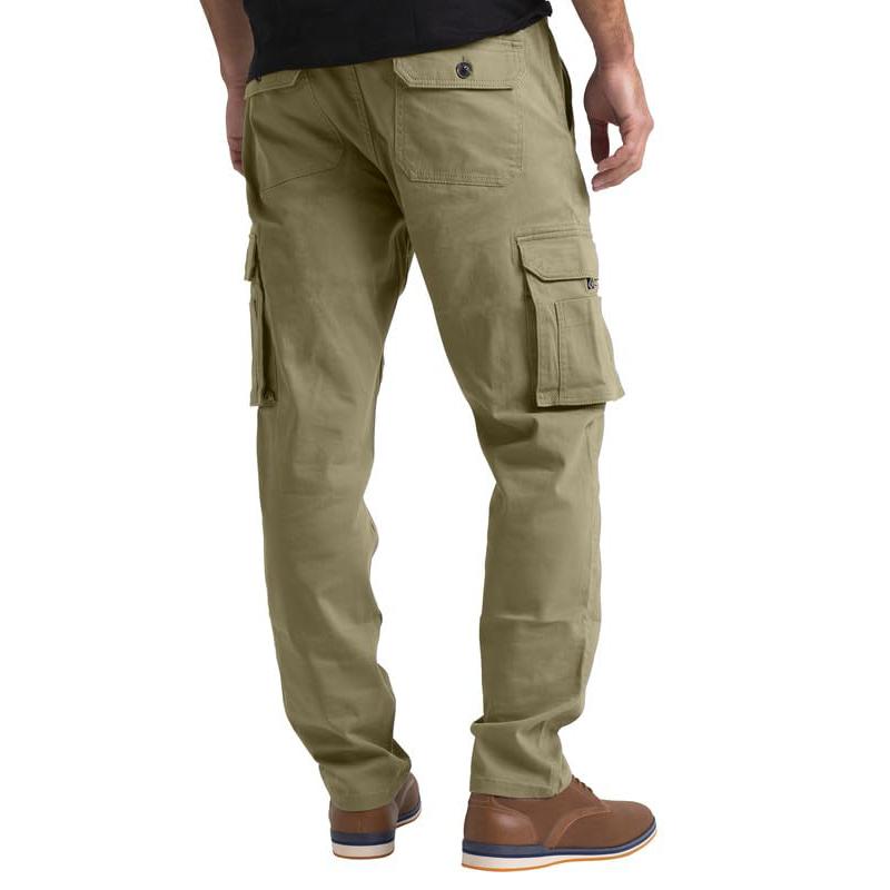 Men's Solid Straight Multi-pocket Casual Cargo Pants 20539653Z