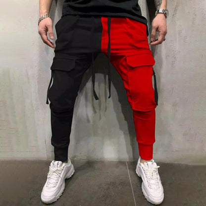 Men's Color Block Multi-pocket Elastic Waist Cargo Pants 43115055Z