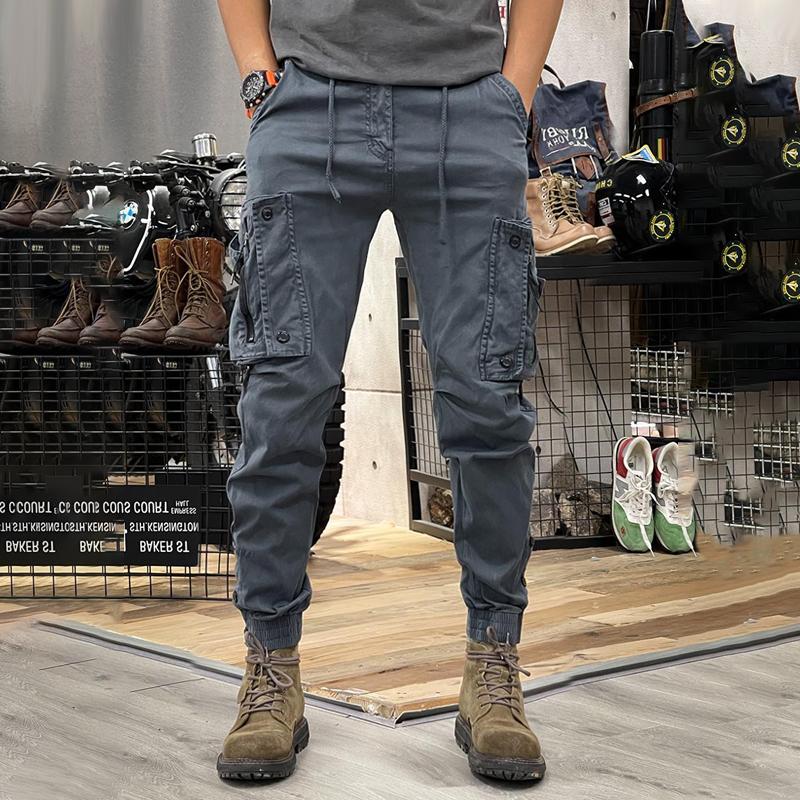 Men's Solid Multi-pocket Zip Decor Cargo Pants 49500373Z