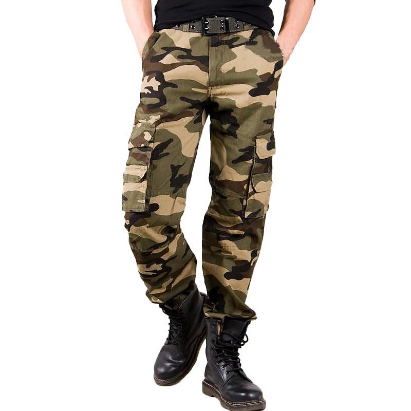 Men's Camouflage Multi-pocket Cotton Loose Cargo Pants 47117902Z