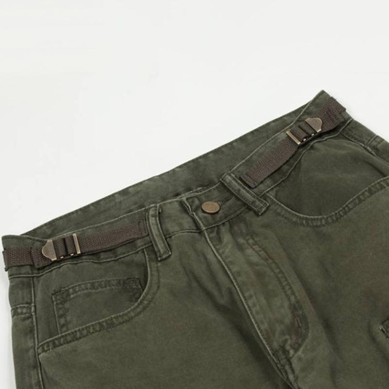 Men's Fashion Solid Loose Multi-pocket Straight Cargo Pants 47789380Z