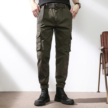 Men's Solid Loose Multi-Pocket Casual Cargo Pants 39124547Z