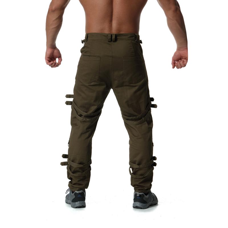 Men's Fashion Metal Chain Zipper Decorative Cargo Pants 83305212Z