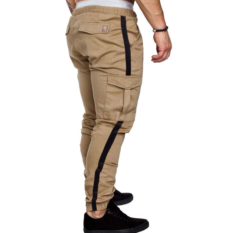 Men's Color Block Elastic Waist Multi-pocket Cargo Pants 13198985Z