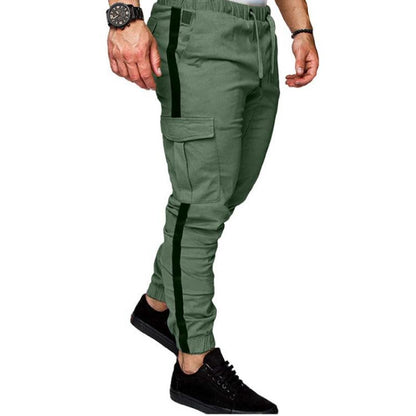 Men's Color Block Elastic Waist Multi-pocket Cargo Pants 13198985Z