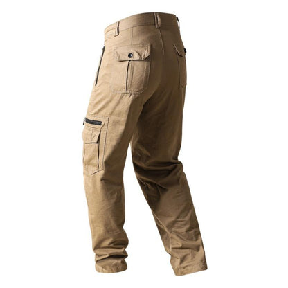 Men's Casual Loose Straight Multi-pocket Cotton Cargo Pants 57658543M