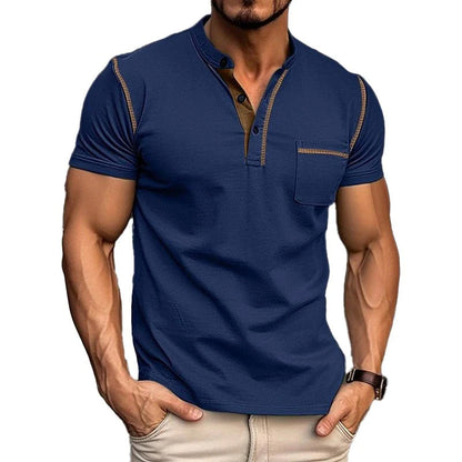 Polo manga corta Henley Collar